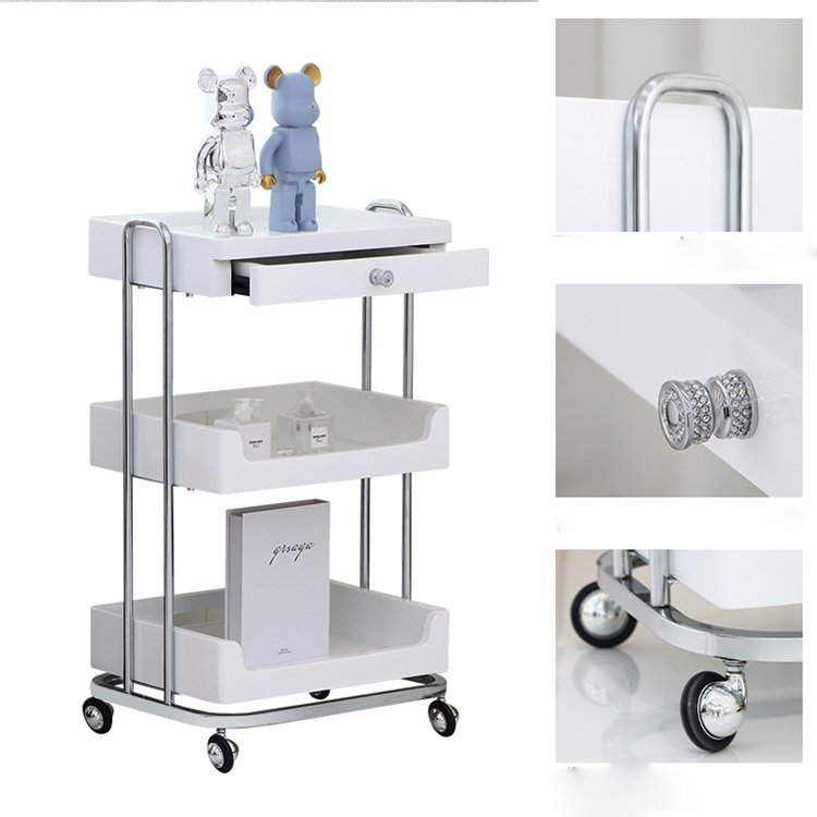 New Design Beauty salon hairdressing cart SPA Storage mobile Trolley cart eco friendly Drawer trolley