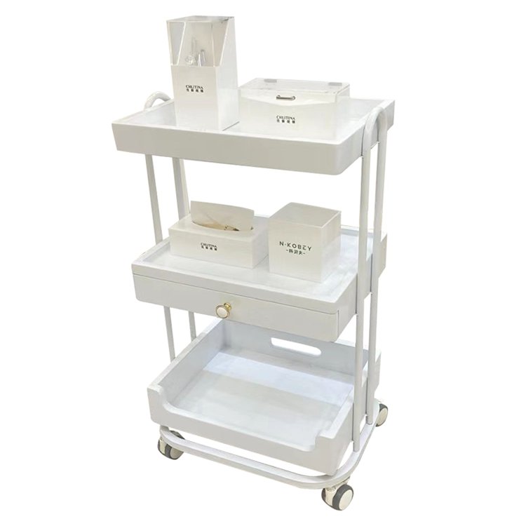 New Design Beauty salon hairdressing cart SPA Storage mobile Trolley cart eco friendly Drawer trolley
