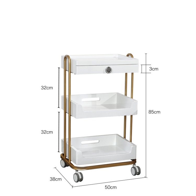 New Design Beauty salon hairdressing cart SPA Storage mobile Trolley cart eco friendly Drawer trolley
