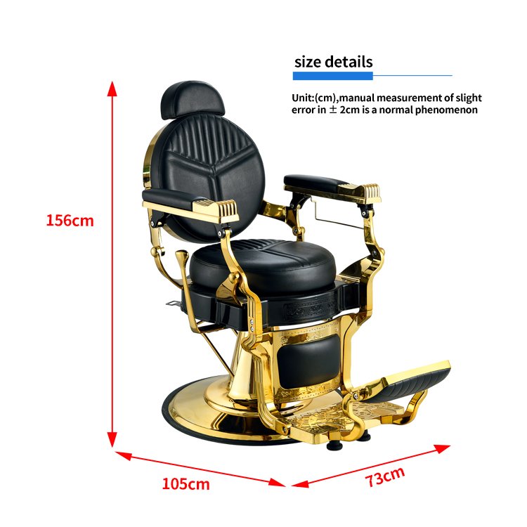 Portable Classic Retro Barber Chair in Vintage Black Luxury Wholesale Hair Cutting Chair with Synthetic Leather Metal Frame