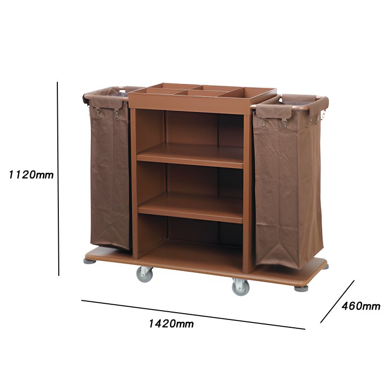 High Quality 5-inch wheels Hotel Room Service Trolley Wholesale Door Maid Cart for Housekeeping Guest Room Service Cart
