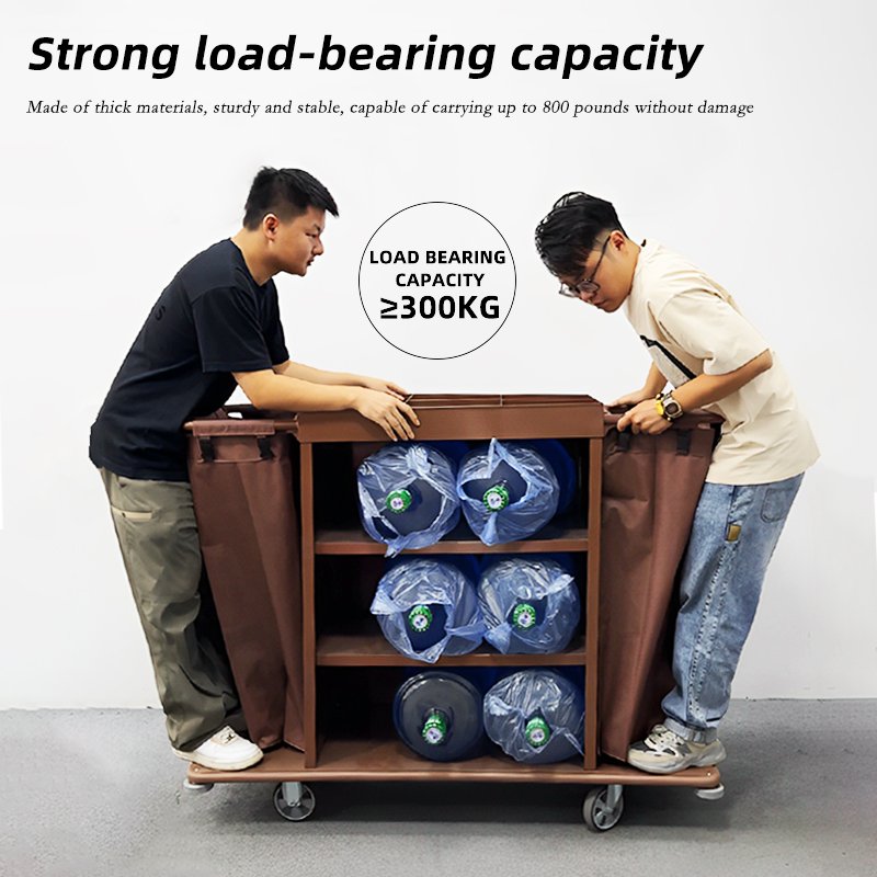 High Quality 5-inch wheels Hotel Room Service Trolley Wholesale Door Maid Cart for Housekeeping Guest Room Service Cart