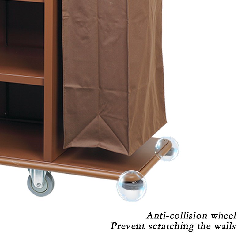 High Quality 5-inch wheels Hotel Room Service Trolley Wholesale Door Maid Cart for Housekeeping Guest Room Service Cart