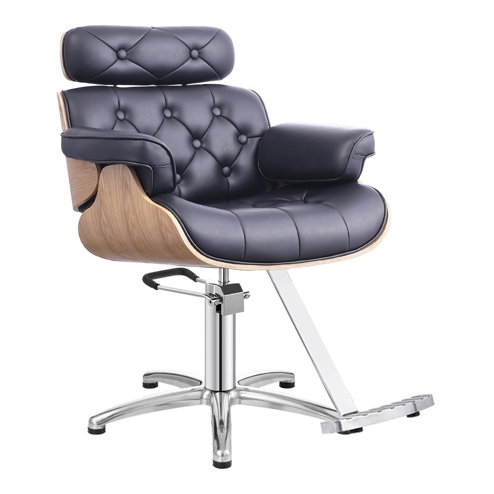 DM Barbero Wholesale Beauty Salon Hydraulic Black Leather Duty Barber Chair OEM Hair Heavy Salon Furniture