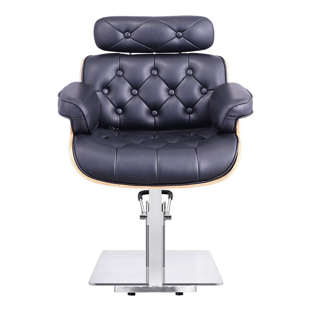 DM Barbero Wholesale Beauty Salon Hydraulic Black Leather Duty Barber Chair OEM Hair Heavy Salon Furniture