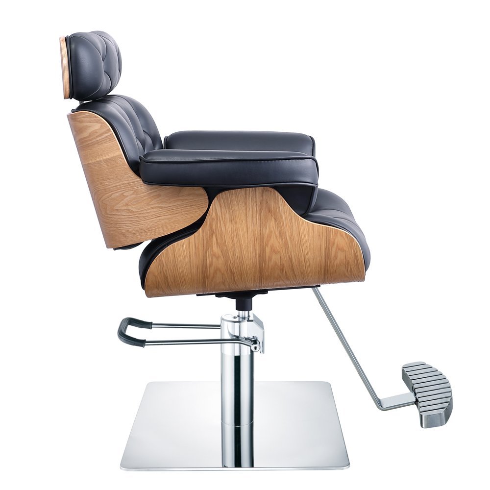 DM Barbero Wholesale Beauty Salon Hydraulic Black Leather Duty Barber Chair OEM Hair Heavy Salon Furniture
