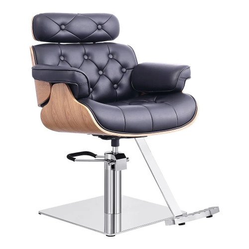 DM Barbero Wholesale Beauty Salon Hydraulic Black Leather Duty Barber Chair OEM Hair Heavy Salon Furniture