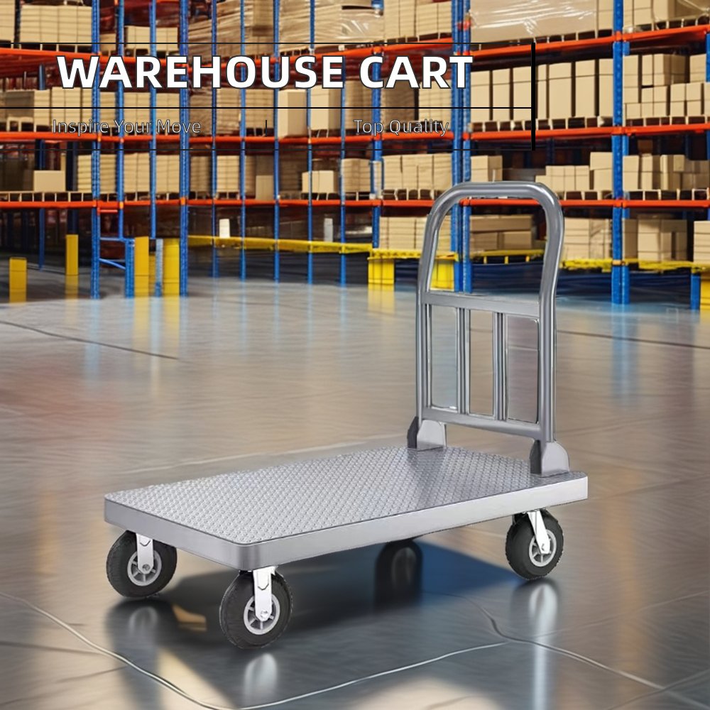 Heavy Duty Metal Folding Hand Truck Steel Platform trolley Cart With Handle
