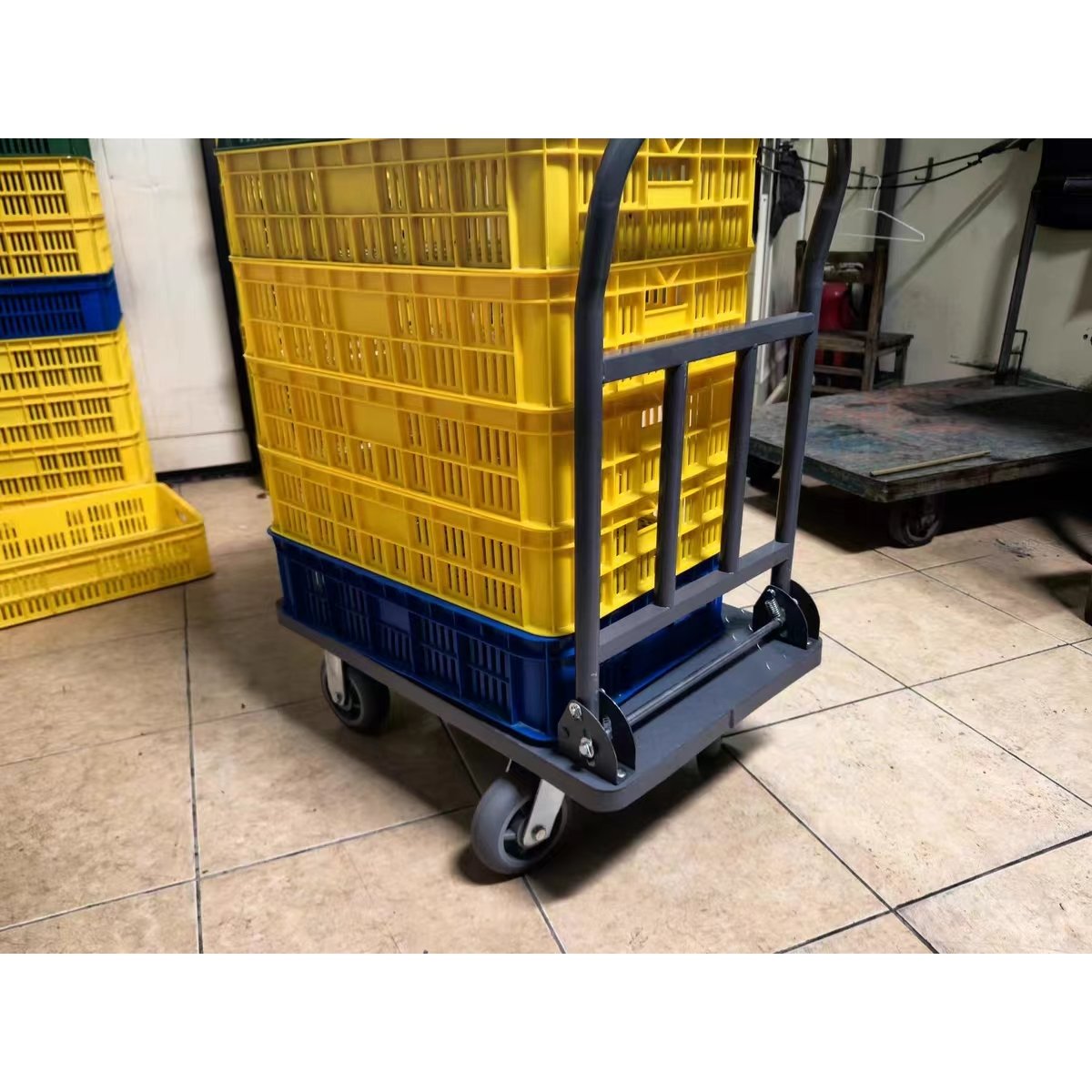 Heavy Duty Metal Folding Hand Truck Steel Platform trolley Cart With Handle
