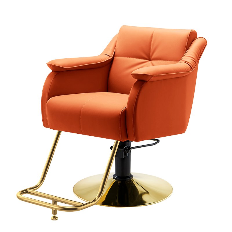 Reclinable Barber Chair for Sale Cheap Hair Salon Pink Beauty Salon Furniture Modern Black and Gold Salon Furniture 2pcs