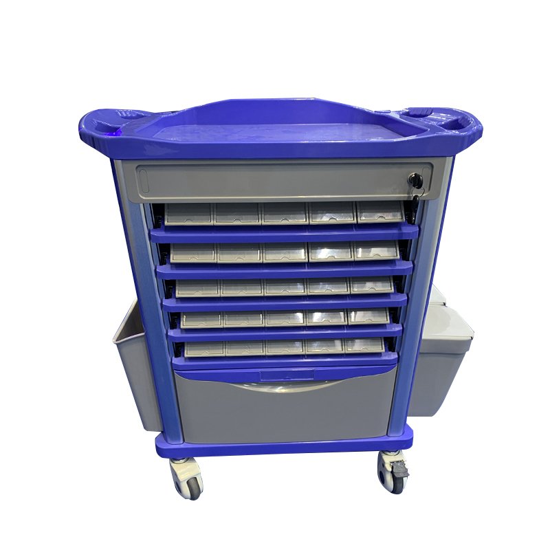 Manufacturers Wholesale ABS Infusion Anesthesia Trolley With Drawer Rescue Silent Universal Wheel Hospital Treatment Trolley