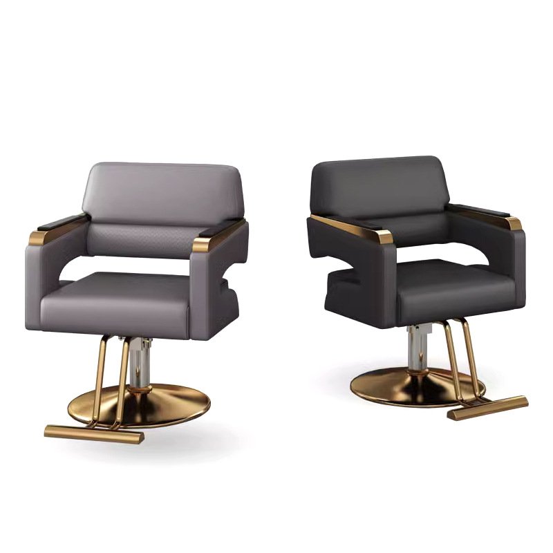 High Quality Modern Beauty Hair Portable Barber Shop Luxury Black Leather Metal Salon Barber Chair