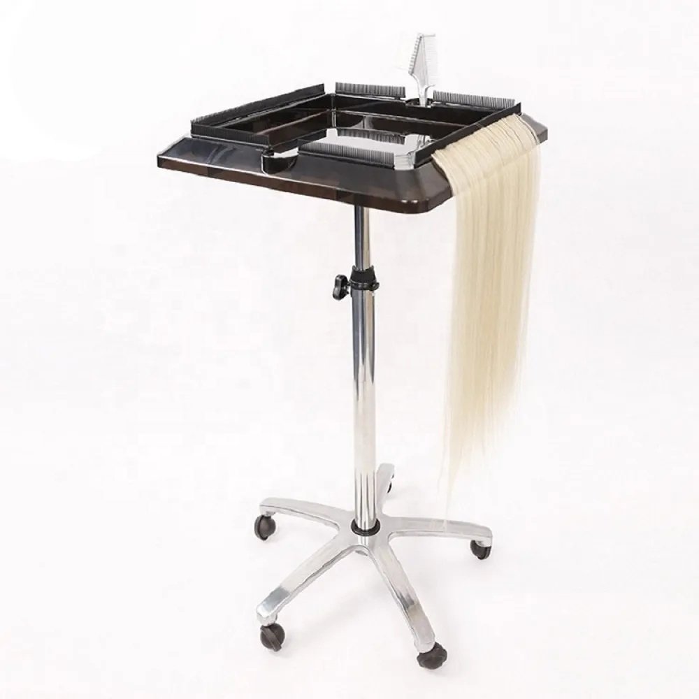 Hair Extension Tools Hairdressing Movable Stainless Steel Beauty Salon Trolley for Tip Hair Extension