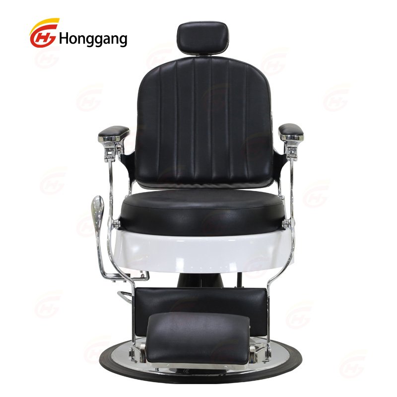 Elegant Antique Black Barber Chair for Men - Perfect for Salons and Barbershops