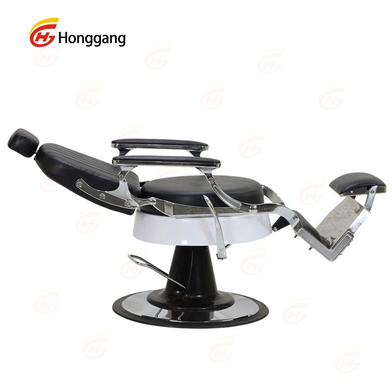 Elegant Antique Black Barber Chair for Men - Perfect for Salons and Barbershops