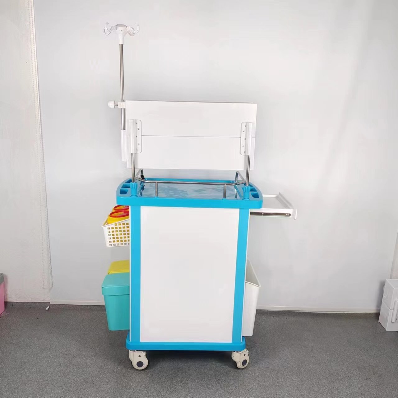 Yishanghe High Quality ABS Plastic Anesthesia Trolley Cart With Drawers For Animal Clinic