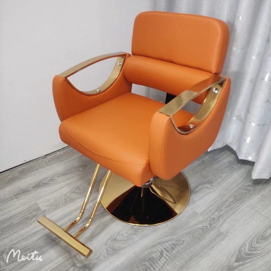 Wholesale Price Luxury Frame Vintage Gold Hair Salon Furniture Barber Chair For Men