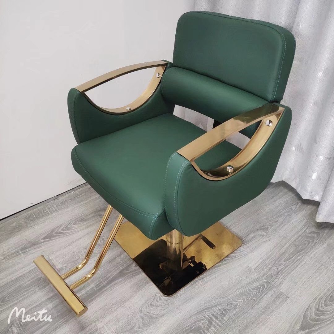 Wholesale Price Luxury Frame Vintage Gold Hair Salon Furniture Barber Chair For Men