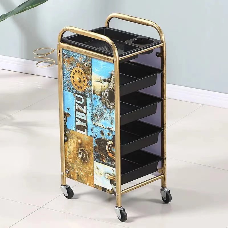 2024 High quality and affordable salon furniture, hair salon specific plastic and metal carts