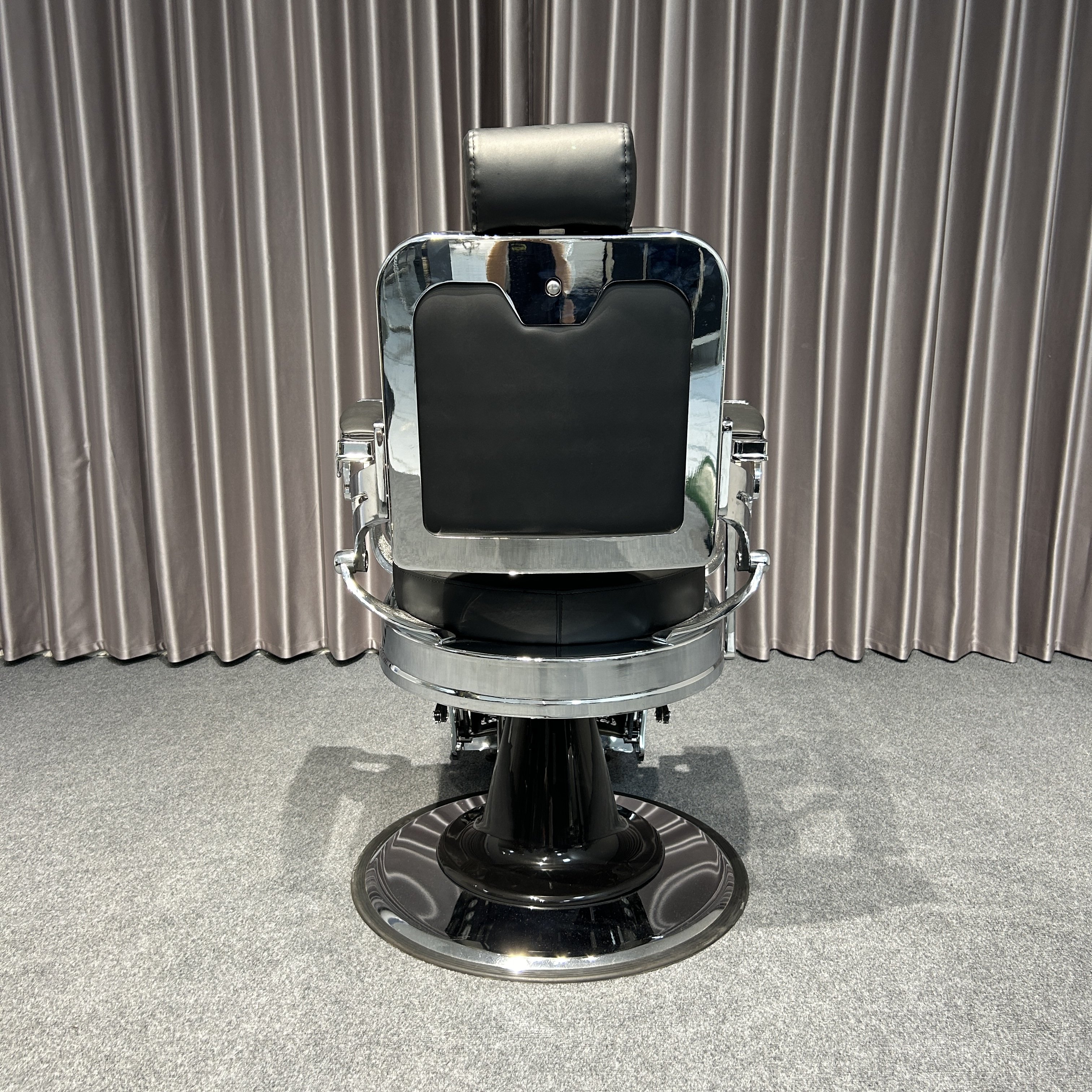 Silver-black Salon Furniture Equipment Barber Hairdresser Chair Baber Chair Hydraulic Recline Chair Cheap Hair Salon Metal Black