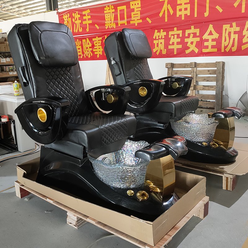 Black Nail Salon Furniture High Back Massage Manicure chair Plumbing Spa Nail Salon Furniture Pedicure chair
