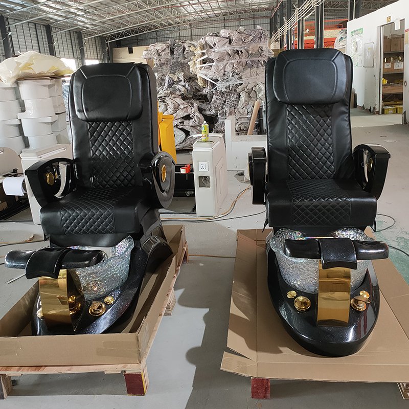 Black Nail Salon Furniture High Back Massage Manicure chair Plumbing Spa Nail Salon Furniture Pedicure chair