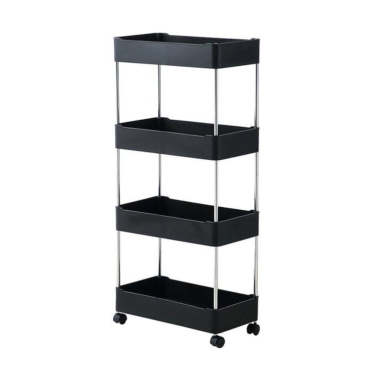 Rolling Utility Laundry Kitchen Book Stainless Steel 4 Tier Storage Cart trolley With Wheels