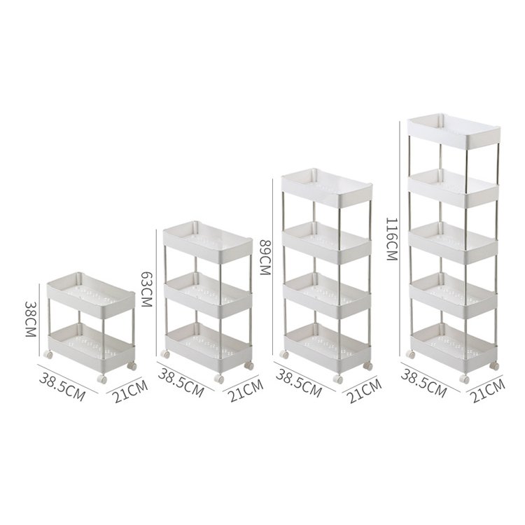 Rolling Utility Laundry Kitchen Book Stainless Steel 4 Tier Storage Cart trolley With Wheels