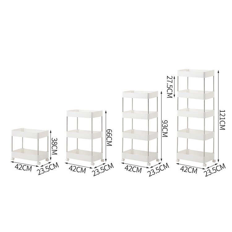 Rolling Utility Laundry Kitchen Book Stainless Steel 4 Tier Storage Cart trolley With Wheels