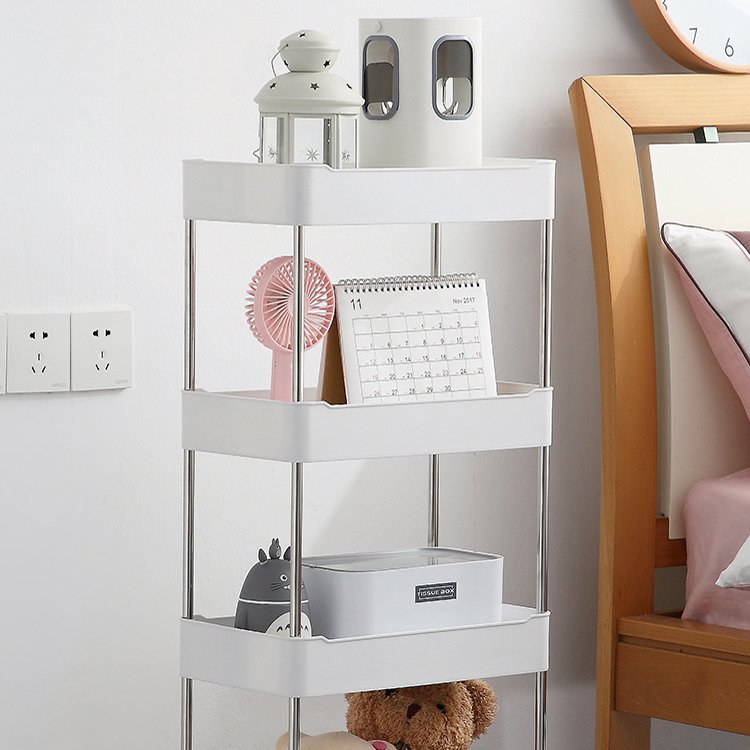 Rolling Utility Laundry Kitchen Book Stainless Steel 4 Tier Storage Cart trolley With Wheels