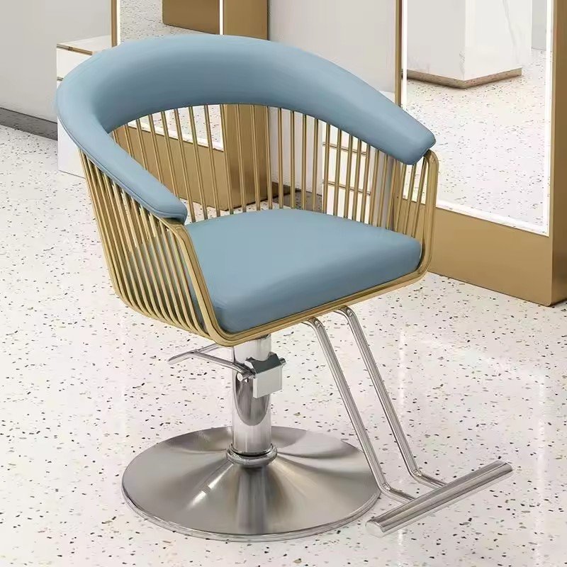 Home Use Hairdressing Chair Popular Metal Salon Barber Chair for Living Room & Hotel Synthetic Leather Hair Cutting Seat