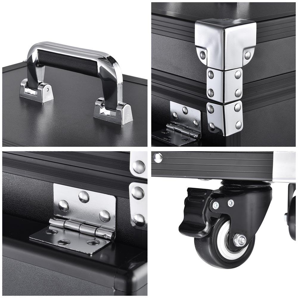 KONCAI Nail Manicure Platform Portable Rolling Makeup Train Case Nail Salon table Makeup case Polish Trolley Workstation