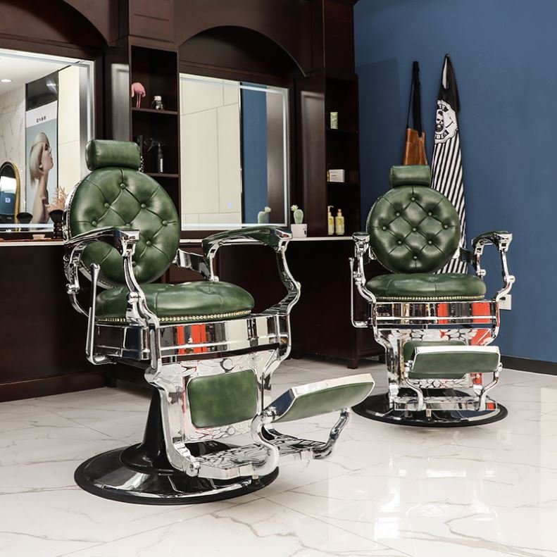 Retro Metal Barber Chairs Salon Furniture Reclining Hairdressing Beauty Hair Vintage Cadeira De Barber