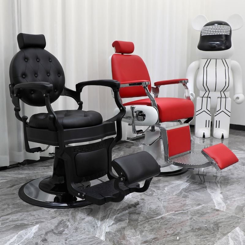 Retro Metal Barber Chairs Salon Furniture Reclining Hairdressing Beauty Hair Vintage Cadeira De Barber