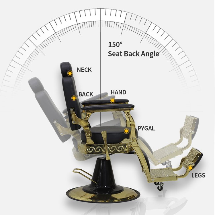 luxury professional salon synthetic leather hydraulic pump gold antique portable barbers shop chairs for sale