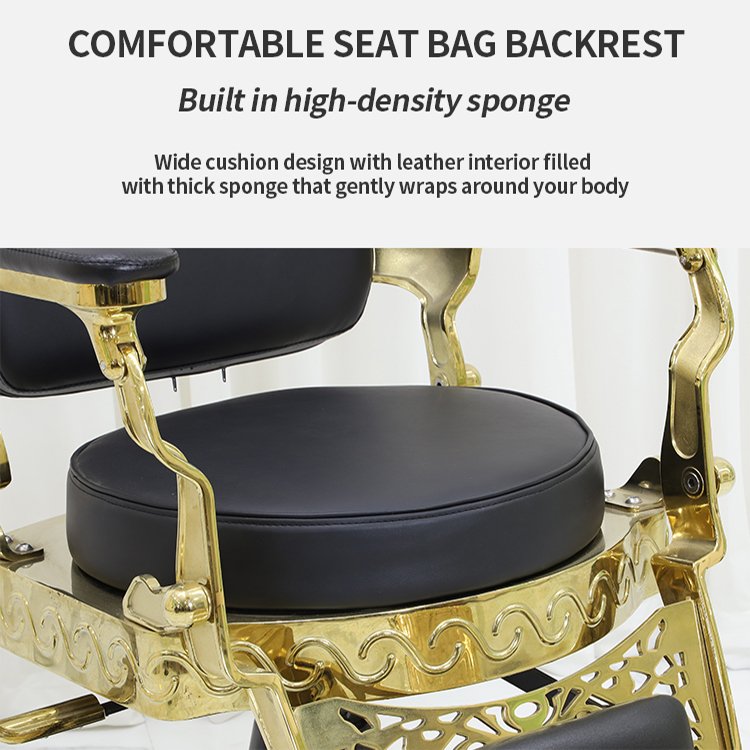 luxury professional salon synthetic leather hydraulic pump gold antique portable barbers shop chairs for sale