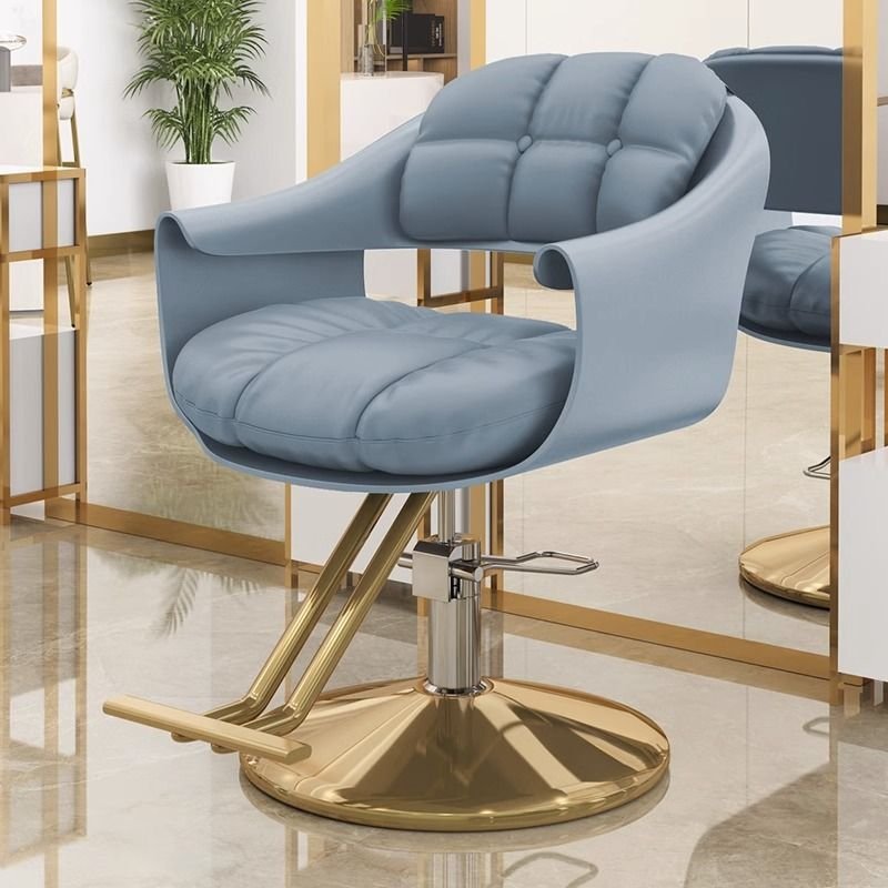 Hair Salon Gold Reclining Hydraulic Adjustable Lift Beauty Salon Equipment Barber Chair Styling Chair For Salon