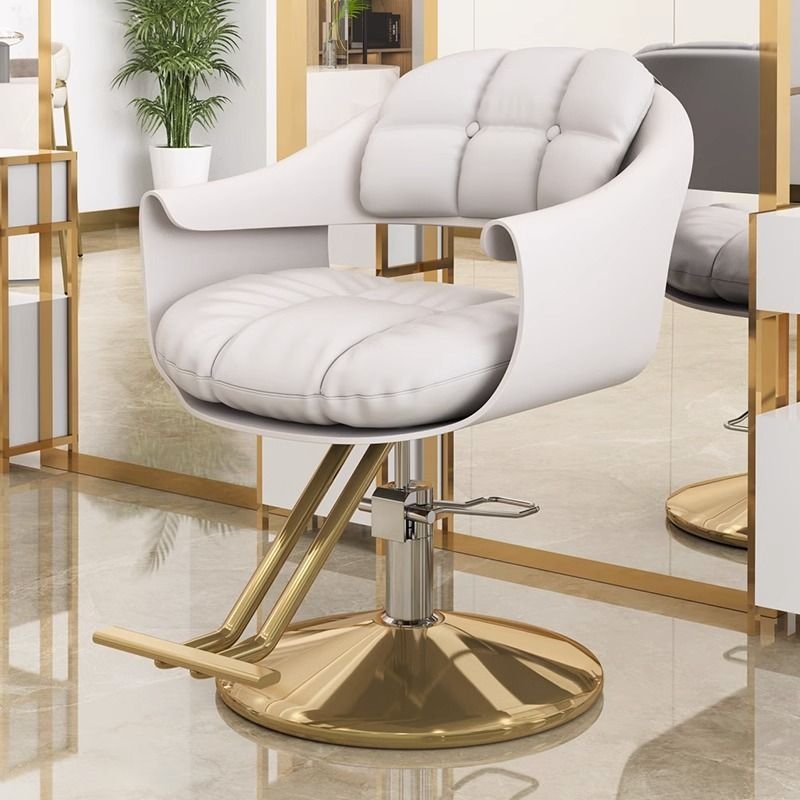 Hair Salon Gold Reclining Hydraulic Adjustable Lift Beauty Salon Equipment Barber Chair Styling Chair For Salon