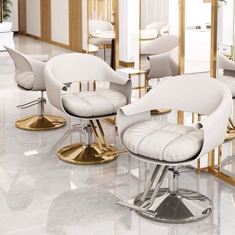 Hair Salon Gold Reclining Hydraulic Adjustable Lift Beauty Salon Equipment Barber Chair Styling Chair For Salon
