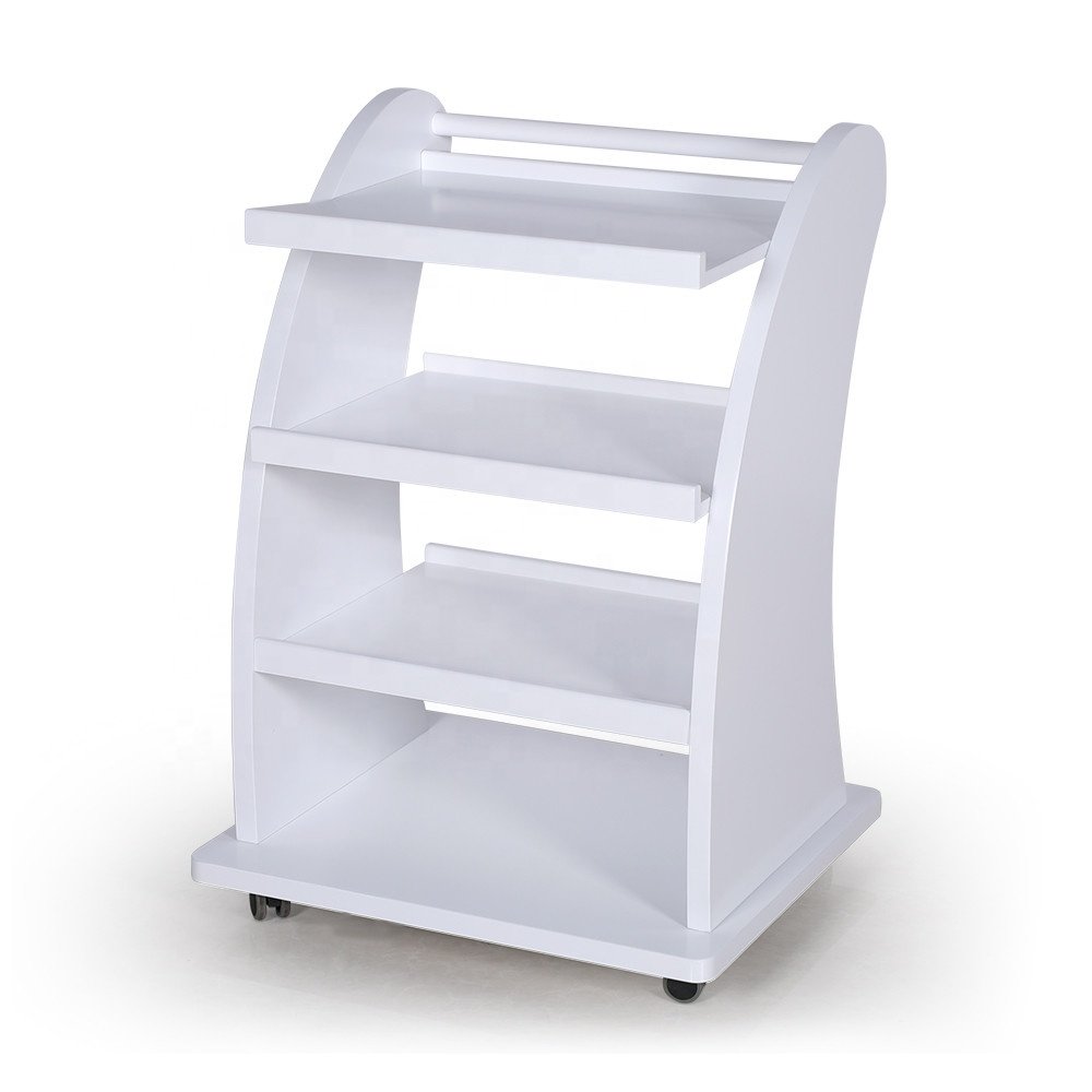 Modern White Beauty Salon Spa Pedicure Cart Nail Trolly with Wheels