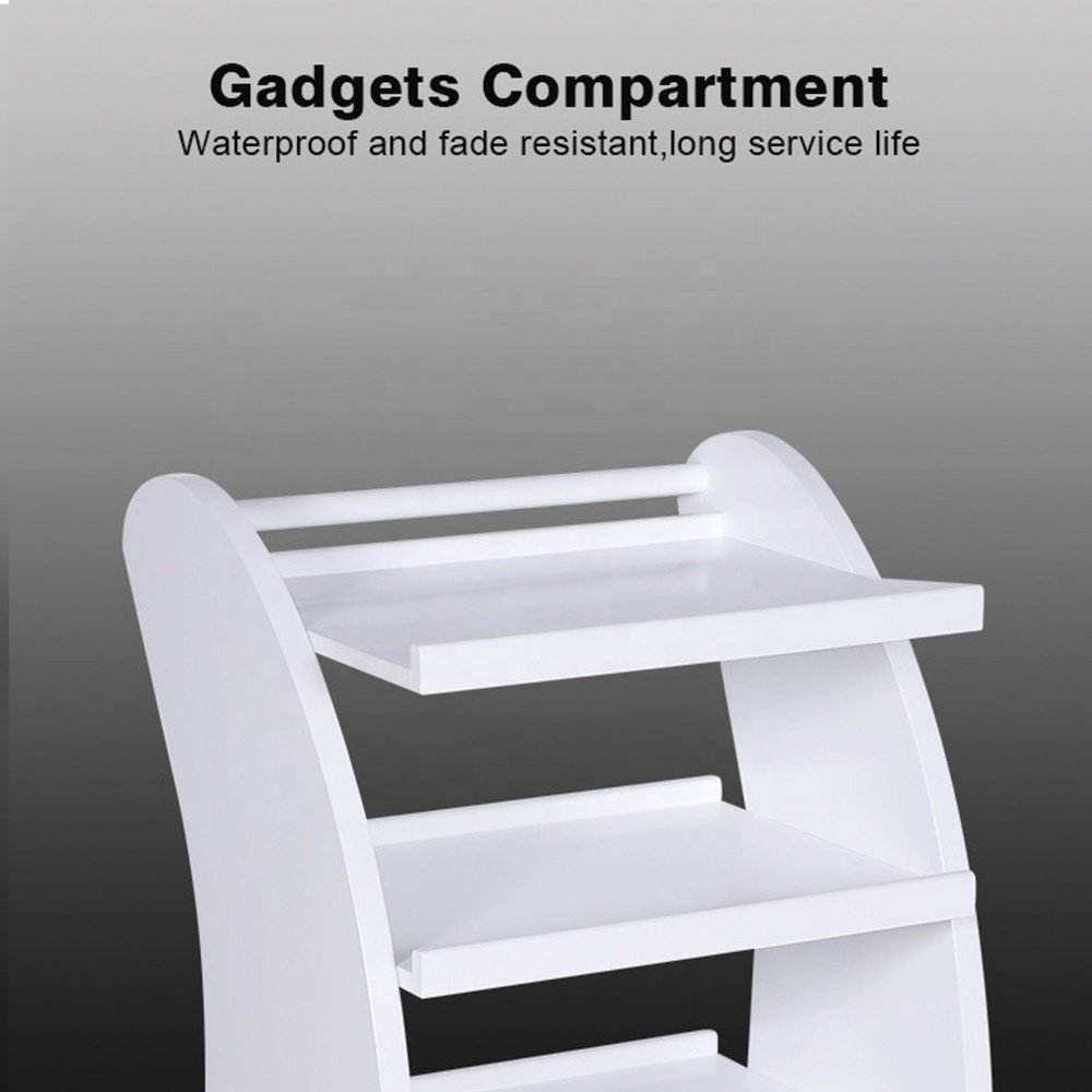 Modern White Beauty Salon Spa Pedicure Cart Nail Trolly with Wheels