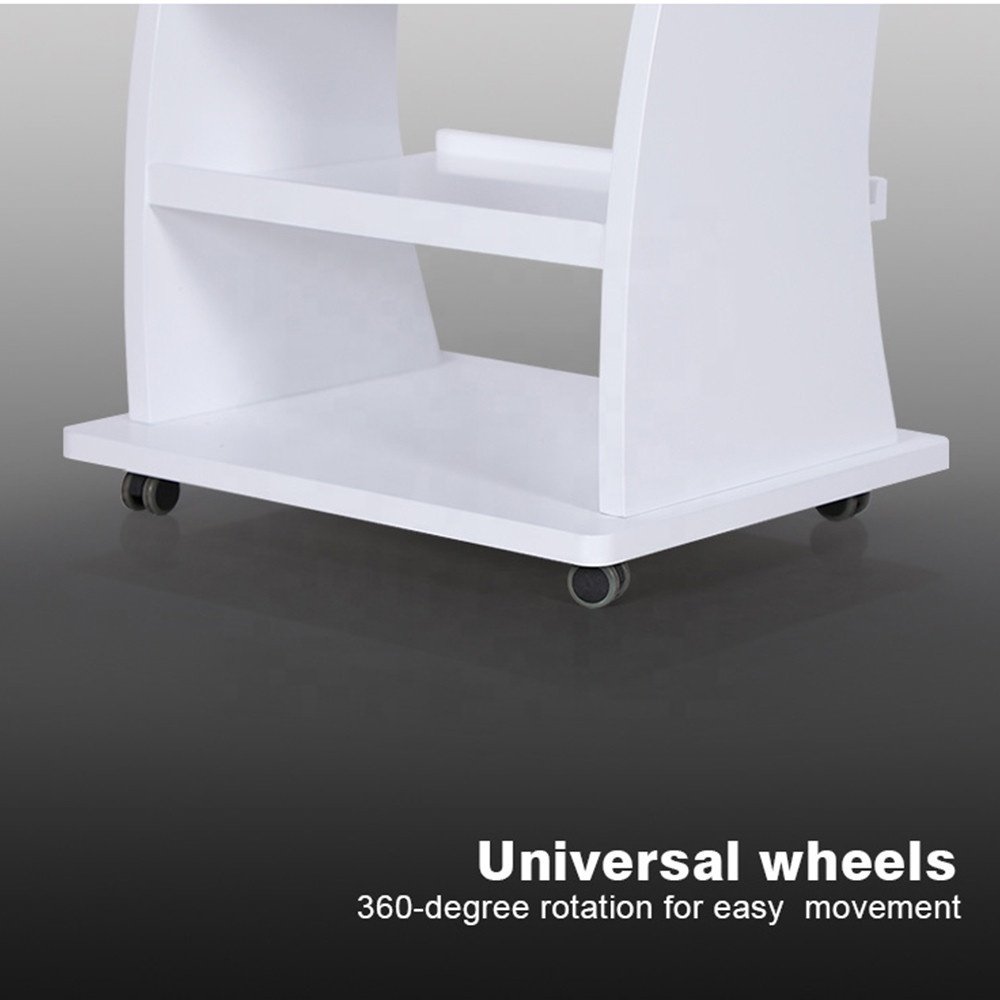 Modern White Beauty Salon Spa Pedicure Cart Nail Trolly with Wheels