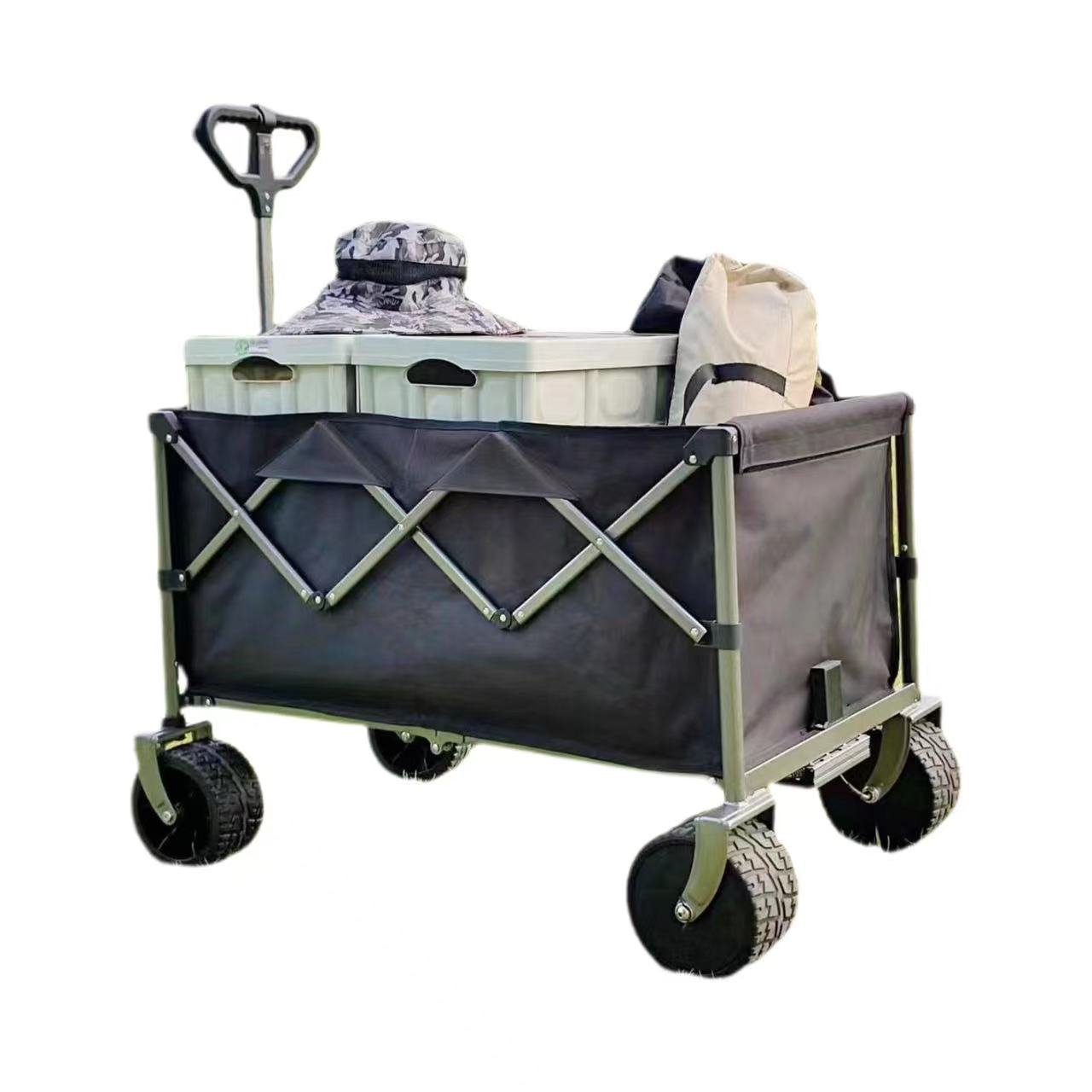 LYC-20 2024 Foldable Picnic Electric Camping Wagon 8km/h Camping Trolley Trail Foldable Folding Beach Multifunction