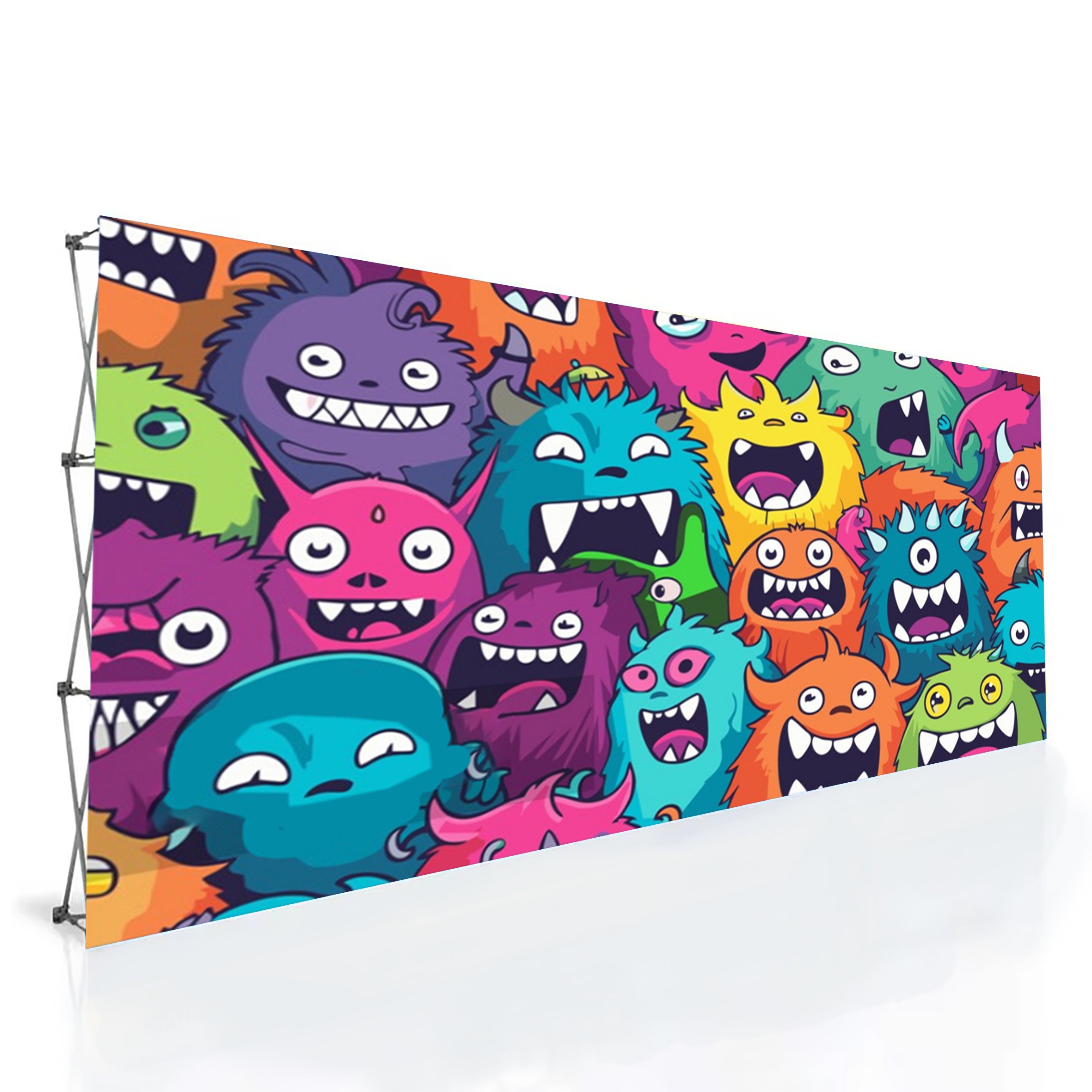 Happy Halloween Atmosphere Multiple Size Outdoor/Indoor Antirust Exhibition Backdrop Pop Banner With Aluminium Alloy frame