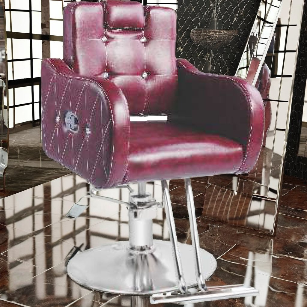 Kisen High Quality Modern Barber Chair White Brown Black Styling Chair with Manual Adjustment Pedal for Living Room Workshop