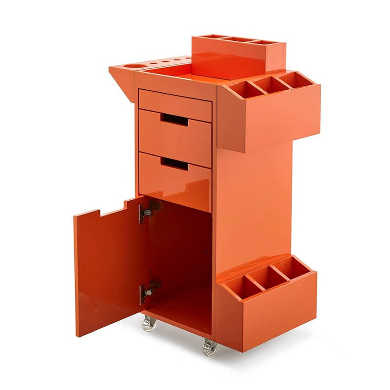 Barbershop tool cabinet Stainless steel hairdresser tool car Hair salon trolley multi-functional storage rack