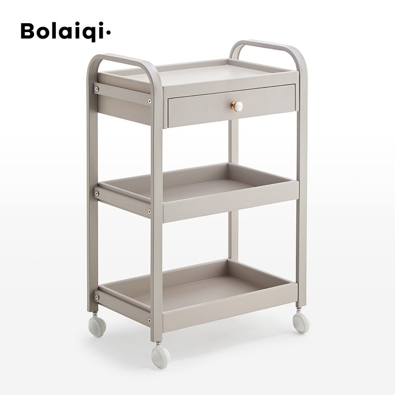 BOLAIQI multi-functional pedicure spa furniture drawer tray trolley white wood beauty trolley cart