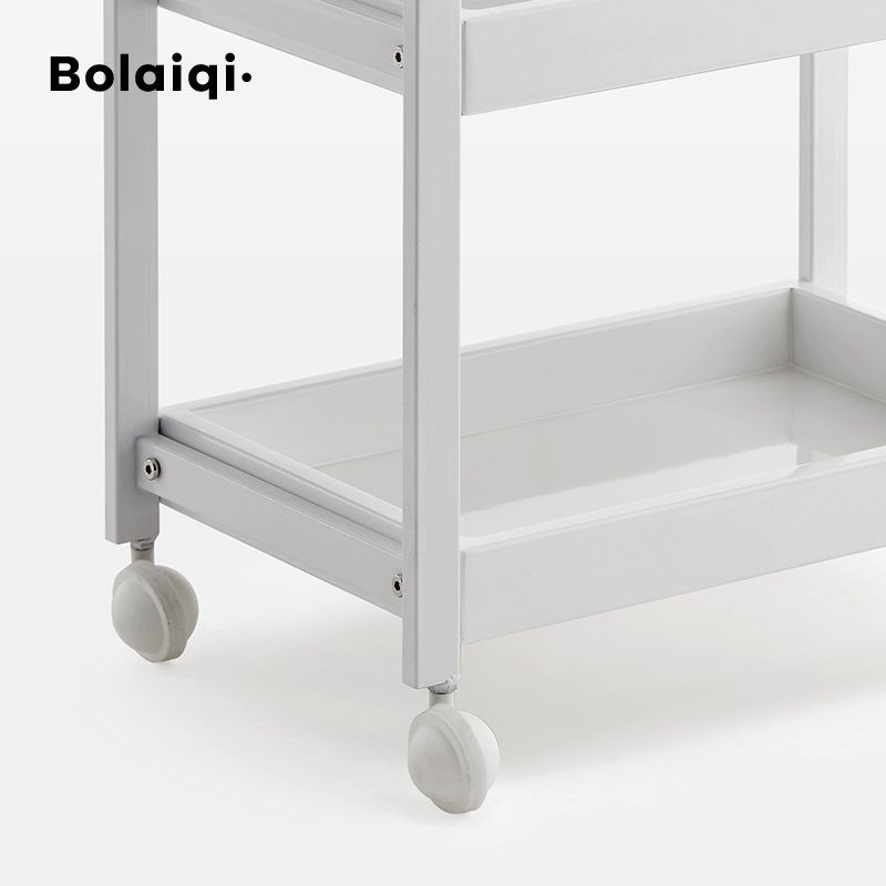 BOLAIQI multi-functional pedicure spa furniture drawer tray trolley white wood beauty trolley cart