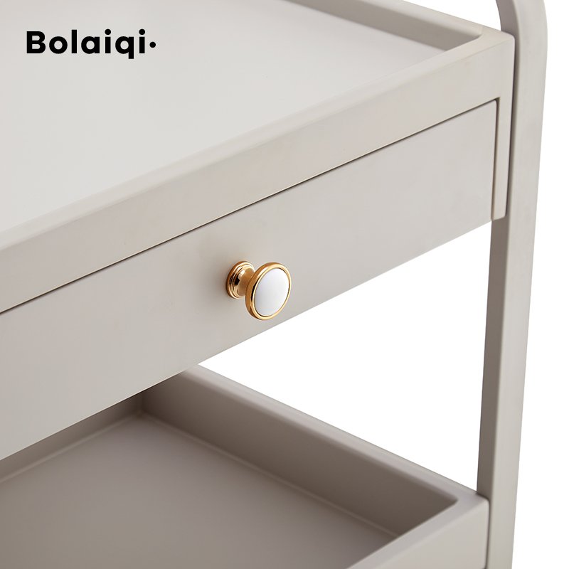 BOLAIQI multi-functional pedicure spa furniture drawer tray trolley white wood beauty trolley cart