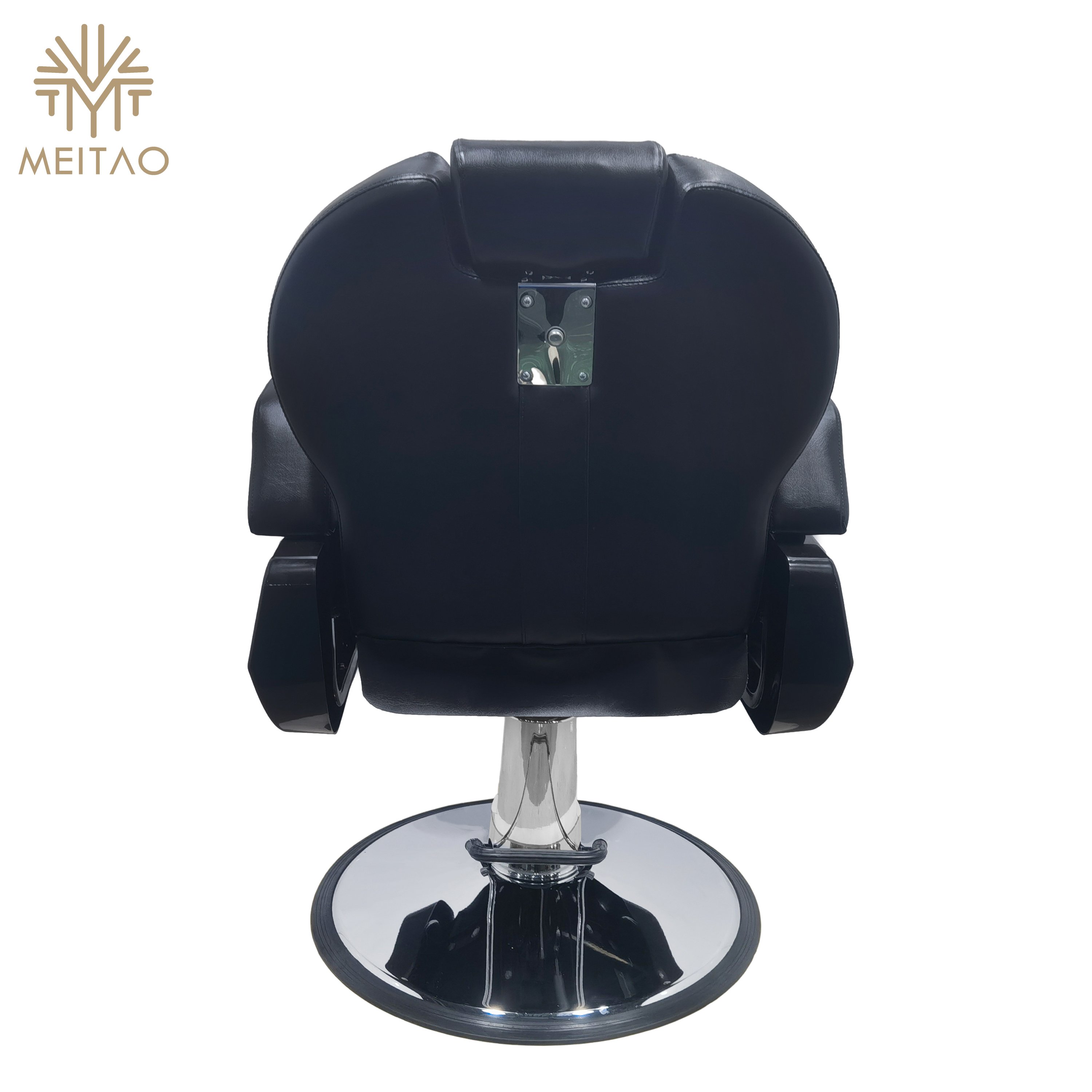 Deluxe Black Barber Chair with Hydraulic Base and Adjustable Footrest - Ergonomic and Stylish Salon Furniture